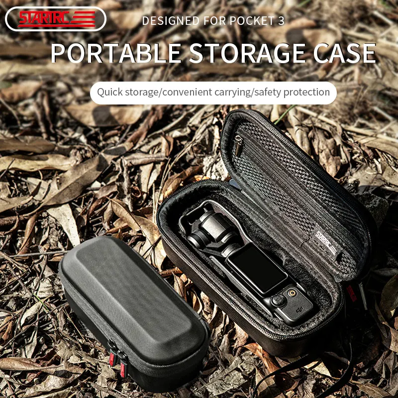 Mini Storage Bag  For Dji Pocket3 Camera Accessory Box W Climbing Hook Hand Rope Portable Storage Bag Shock-resistant