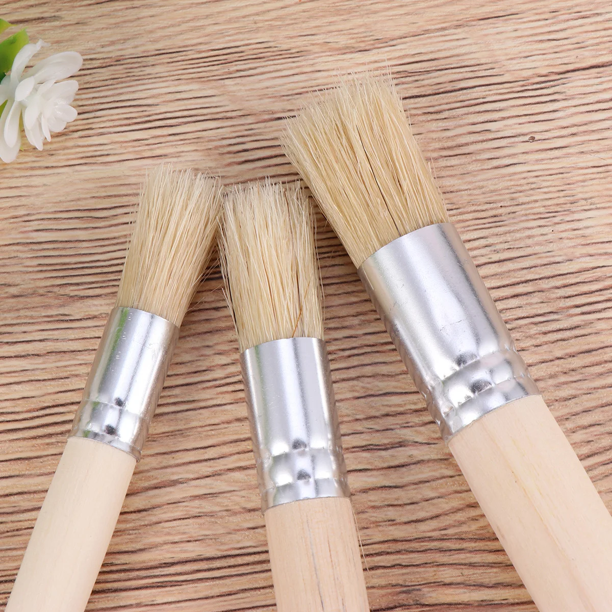 

3 pcs Handle Oil Watercolor Bristle Brush Stencil Painting Tool Painting Oil Brush Tool Acrylic Art Craft Supplies