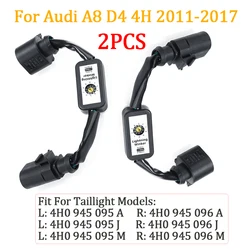 Pair Dynamic Turn Signal Lamp Add-on Module Wire Harness For Audi A8 D4 4H 11-17 LED Taillight Indicator Left & Right Tail Light