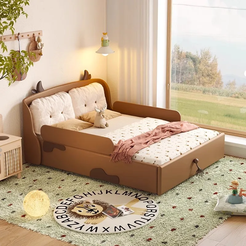 

Storage high box new princess with guardrail air pressure children's bed