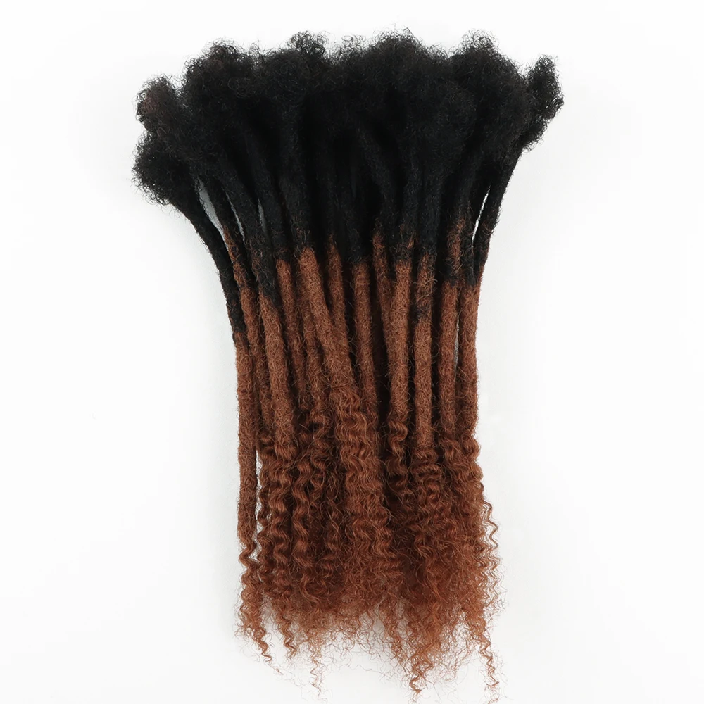 Orientfashion 0.4cm human hair dread loc extensions with curl 20Pcs резинка для волос loc extensions human