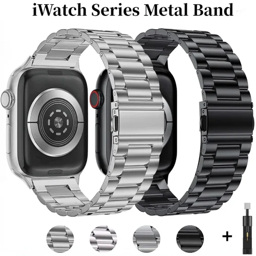 애플 워치 밴드용 금속 스트랩, 울트라 2, 49mm, 10, 42mm, 46mm, 스테인레스 스틸 손목 밴드, iWatch 시리즈 9, 8, 7, 6, 5, 4SE, 45mm, 41mm, 44mm 