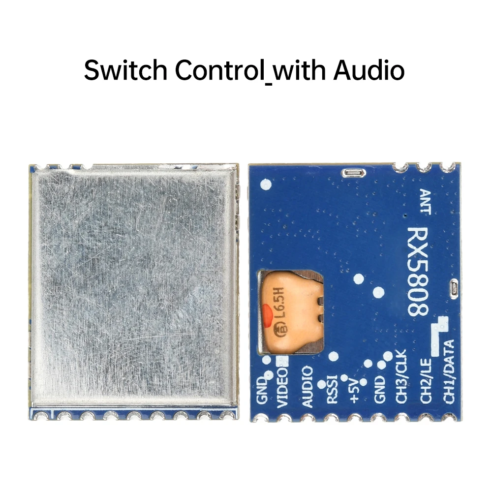 وحدة استقبال الصوت والفيديو RX5808 4.9G-5.8G SPI للتحكم/التبديل أنظمة FPV، طائرات هليكوبتر يتم التحكم فيها عن بعد، إلخ.