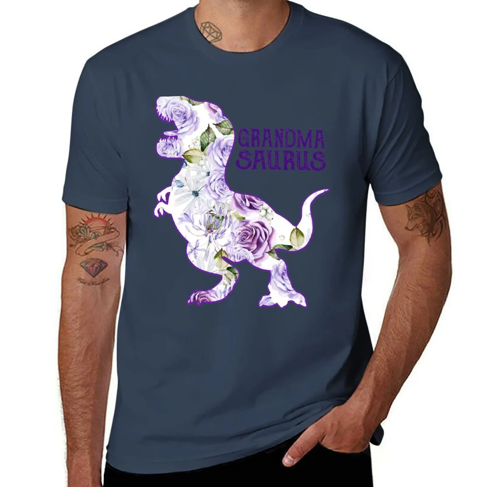 Grandmasaurus T-Shirt All Match Basic Short Sleeve Top