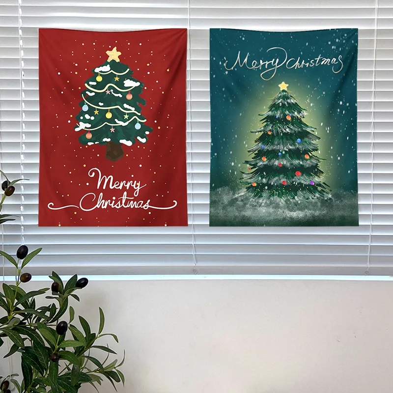 Christmas Decoration Tapestry Wall Hanging Cloth Home Background Supplies Christmas Curtain New Year 2025 Home Decoration 