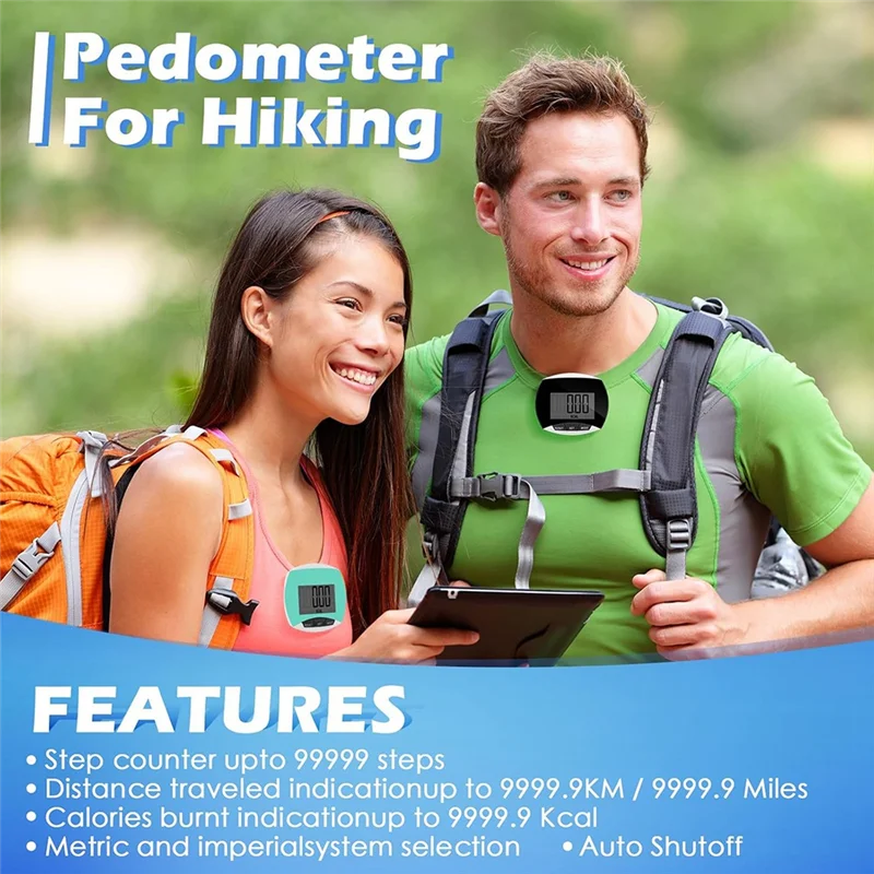 عداد الخطى البسيط المكون من 9 قطع يوميًا لعد خطوات المشي، جهاز تتبع محمول بمشبك على الخطوة لتسجيل استهلاك السعرات الحرارية