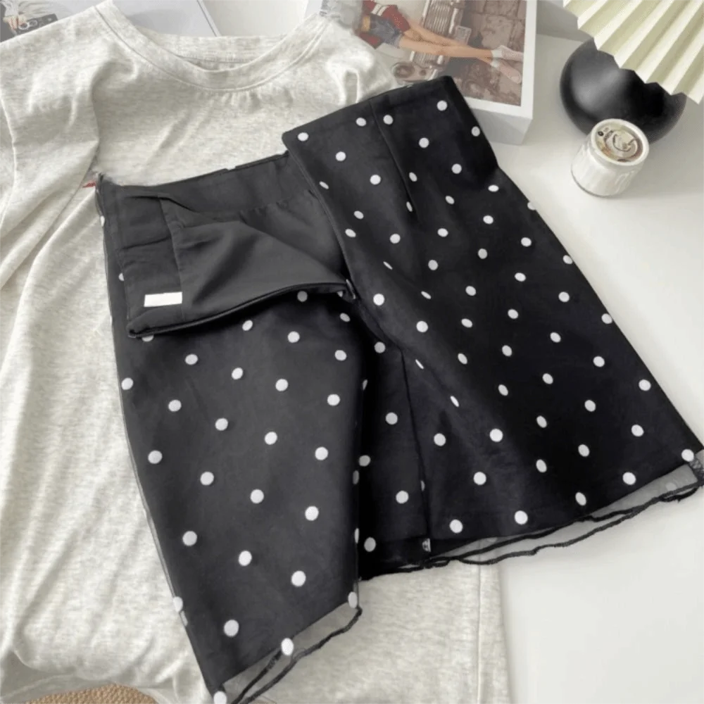 Mode Vintage jupe à pois fermeture éclair Style coréen jupe cintrée décontracté taille haute jupe tenue de bureau