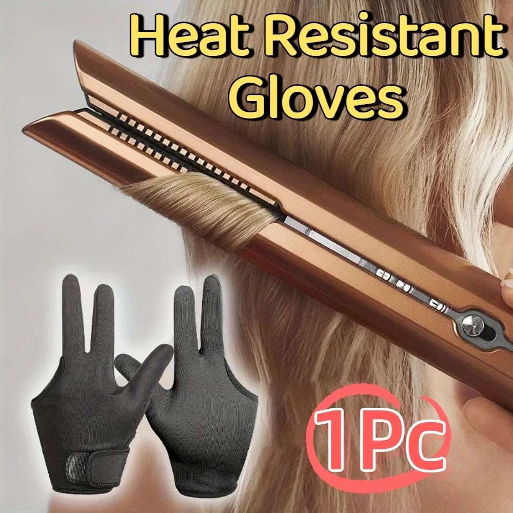 3 Finger Heat Resistant Gloves Reusable Professional Heatproof Protective Mittens Black Anti-scalding Barber Hair Styling Tools
