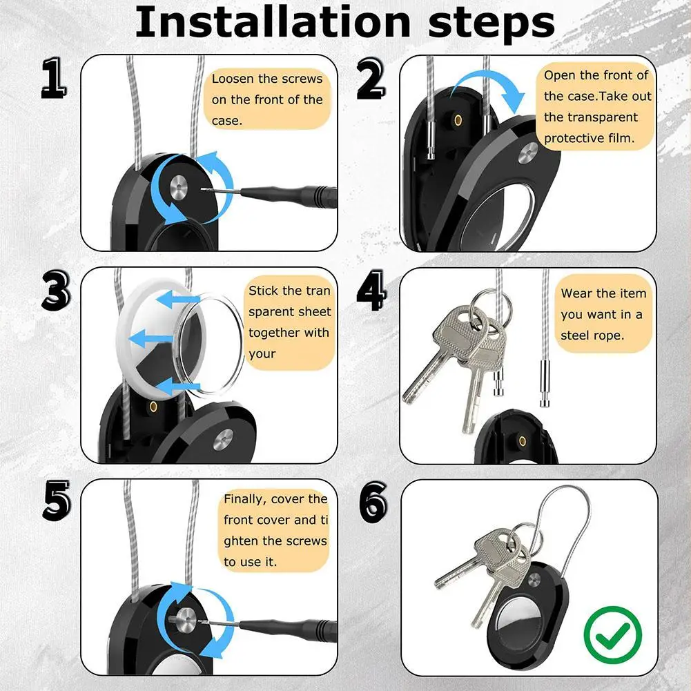 For Apple Case Stylish Holder With Wire Cable Anti-Drop Key Chain Anti-scratch Keychain Cover Anti-Loss Tracking Case