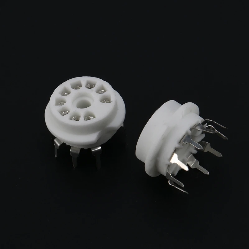 10PCS PCB 9Pin Ceramic B9A Vacuum Tube Socket Audio HIFI DIY Amps For 12AX7 12AU7 12AT7 ECC81 ECC82 ECC83