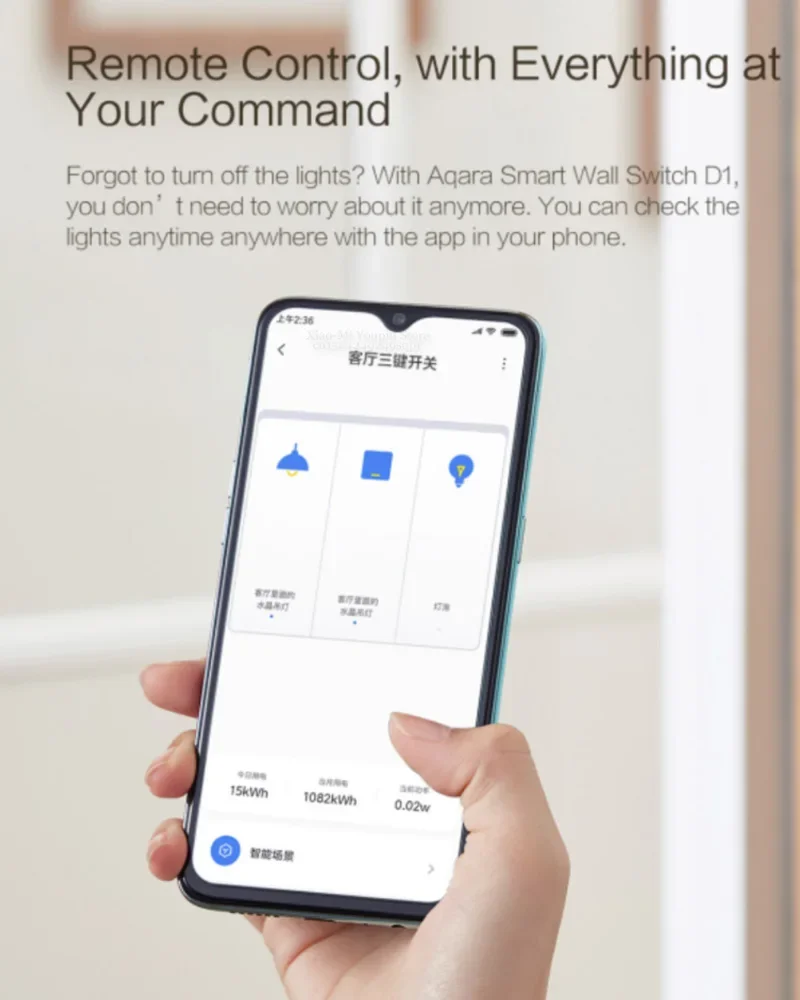 Aqara D1 Wireless Wall Switch Smart Light Remote Control ZigBee Switch For Homekit Mijia Mi Home APP