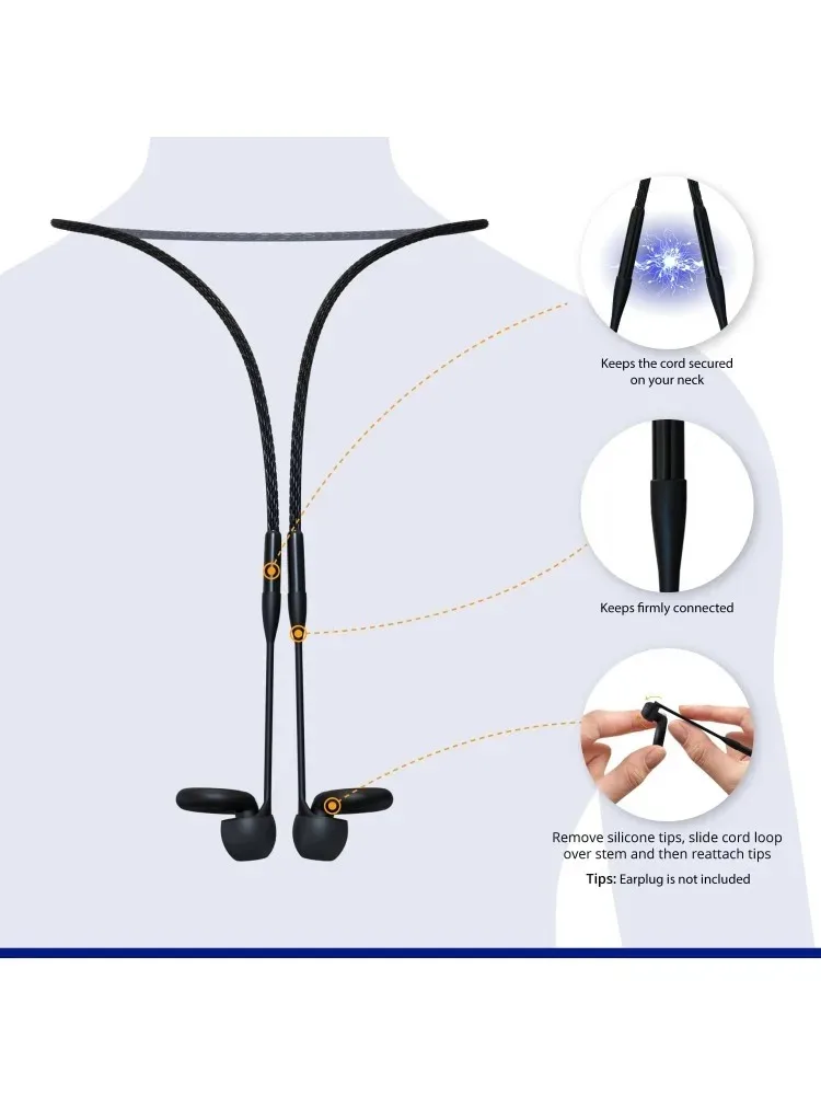 Magnetic Earbud Strap with Case Secure Anti-Loss Lanyard for Wireless Earbuds Silent Connection