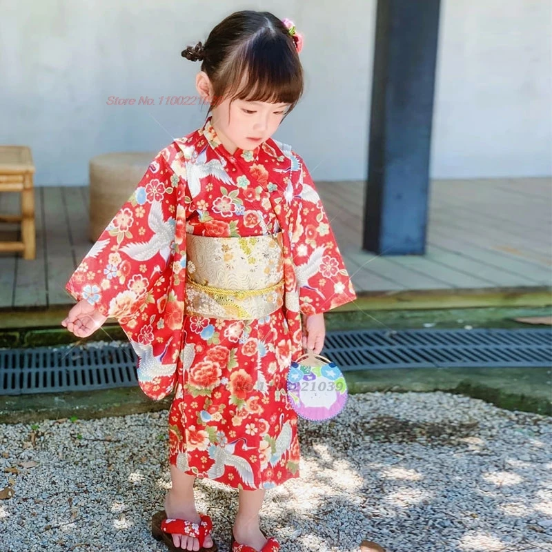 2025-children-japanese-kimono-robe-national-crane-print-dress-traditional-yukata-haori-girl-photography-dress-vintage-kimono