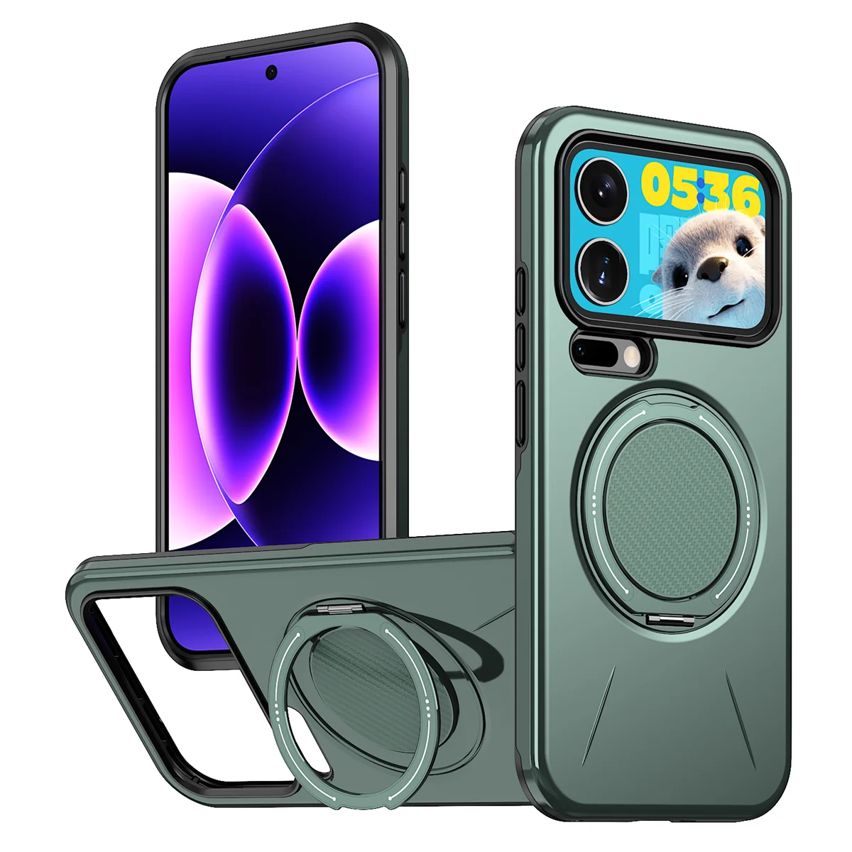 Armor Shockproof Phone Case for Xiaomi 17 Pro Max 15T Pro 360° Rotating Magnetic Metal Ring Bracket for Xiaomi 14T Pro Cover