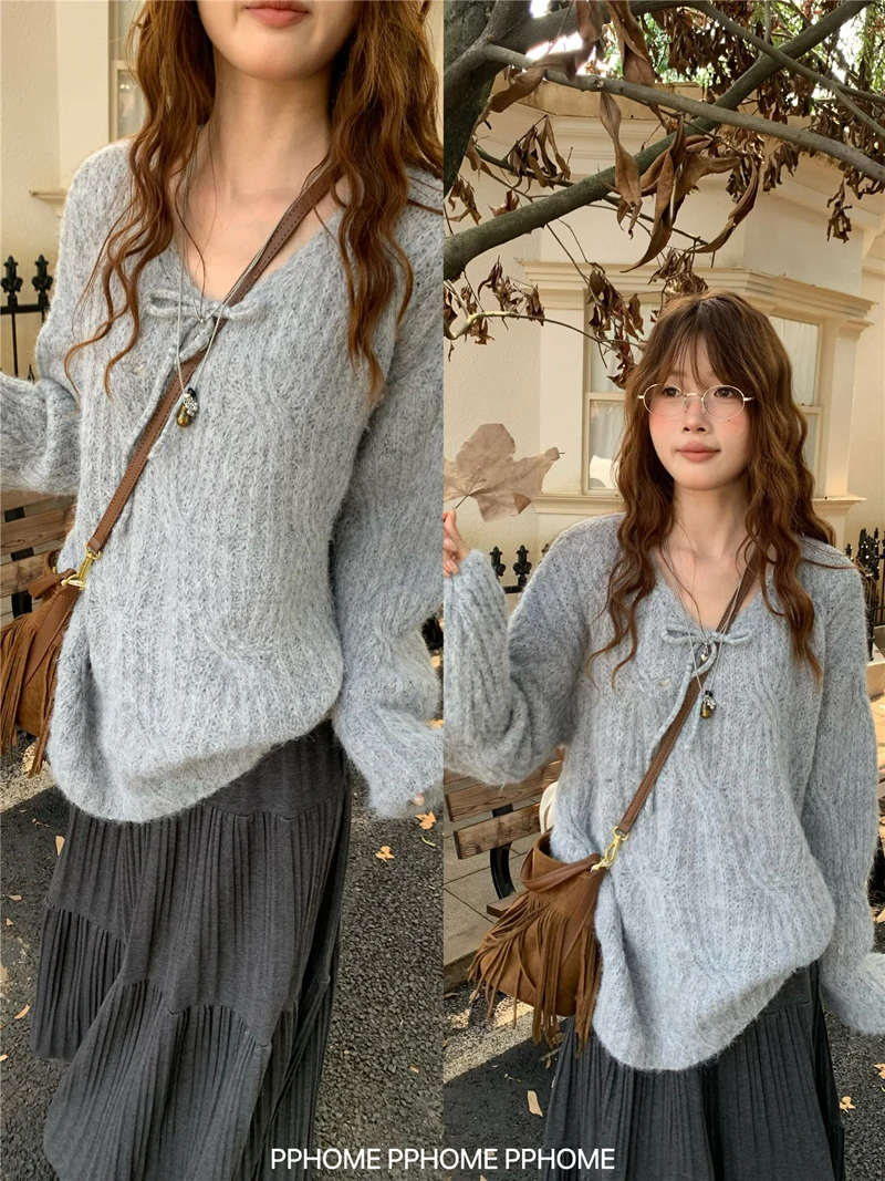 

Свитера, джемперы, пуловеры, женские осенние модные женские туфли на осень 2025 года, черная водолазка в стиле вестерн, флисовая художественная шерстяная вязаная простая