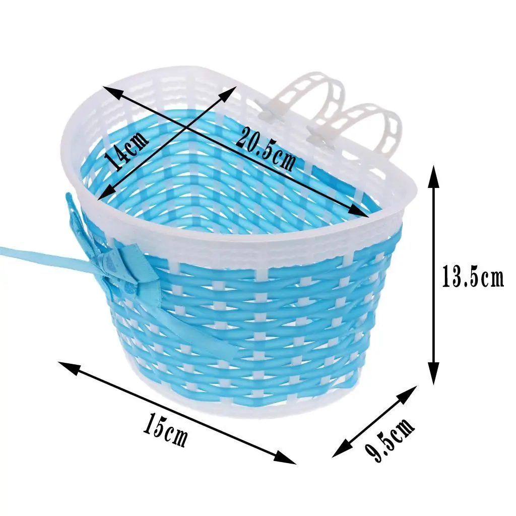Front Bike Basket Lightweight Plastic Detachable Handlebar Accessory for Kids Children Outdoor Use