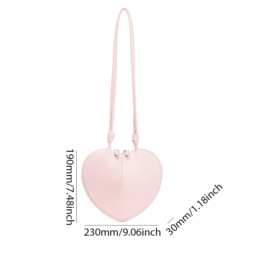 Ladies Quality Love Sling Purses Women\'s Heart Shaped Phone Bags Designer PU Mini Wallet Luxury Brand Solid Small Crossbody Bags