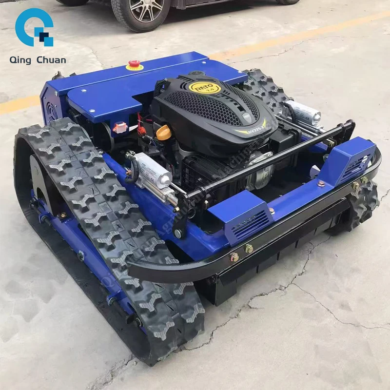 Lawn Mower Remote Control Fully Automatic Agricultural Machinery Tracked Lawn Mower Robot Small Lawn Trimmer