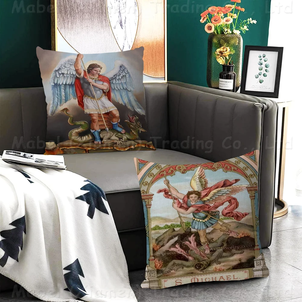 The Holy Archangel Michael Pillow Anime Pillow Sofa Bed Head Pillow Cover Cushion Cover 45x45 Cm Fashion