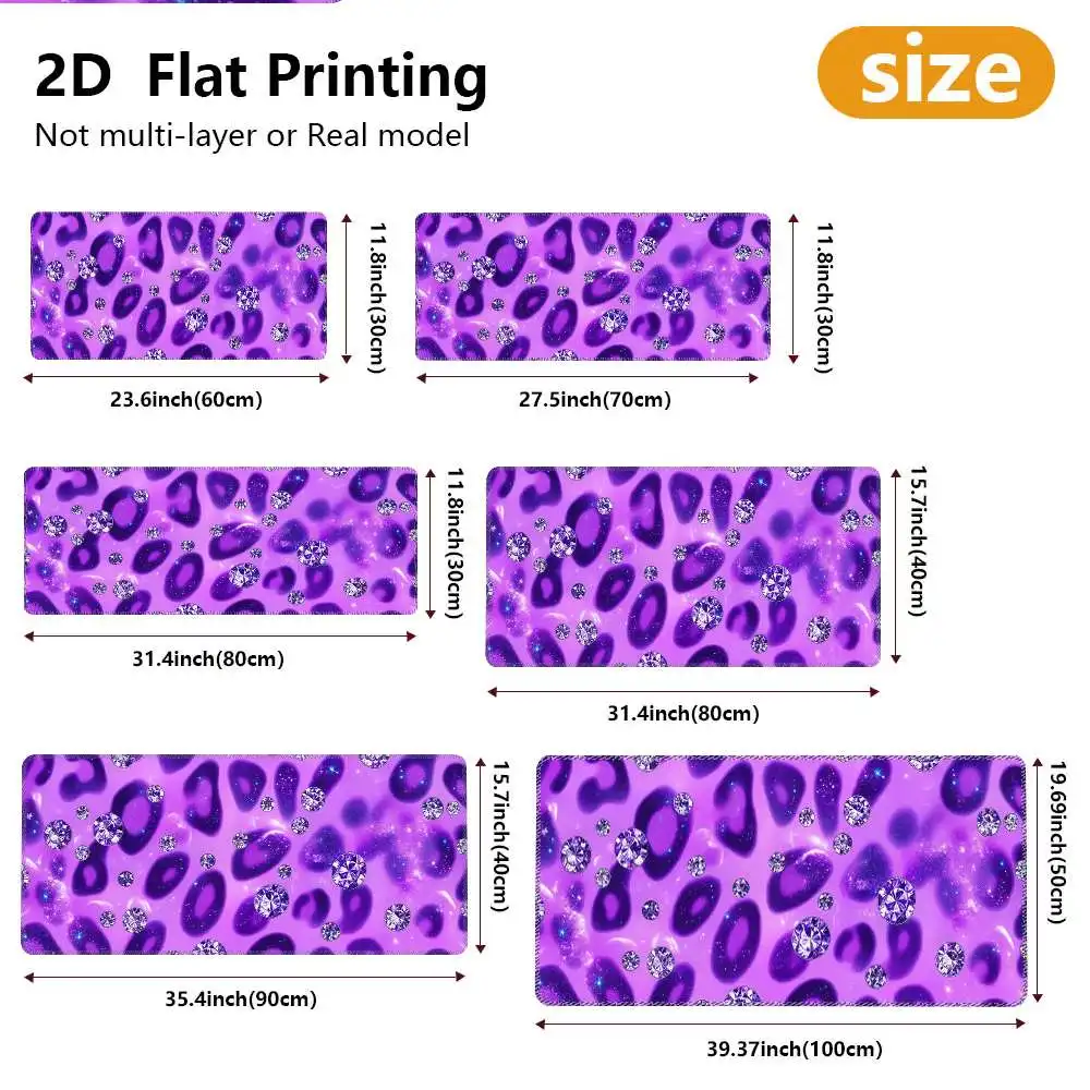 Purple Diamond Galaxy Extra Large Desk Mat Non-Slip Rubber Gaming Mouse Pad Protects Desktop