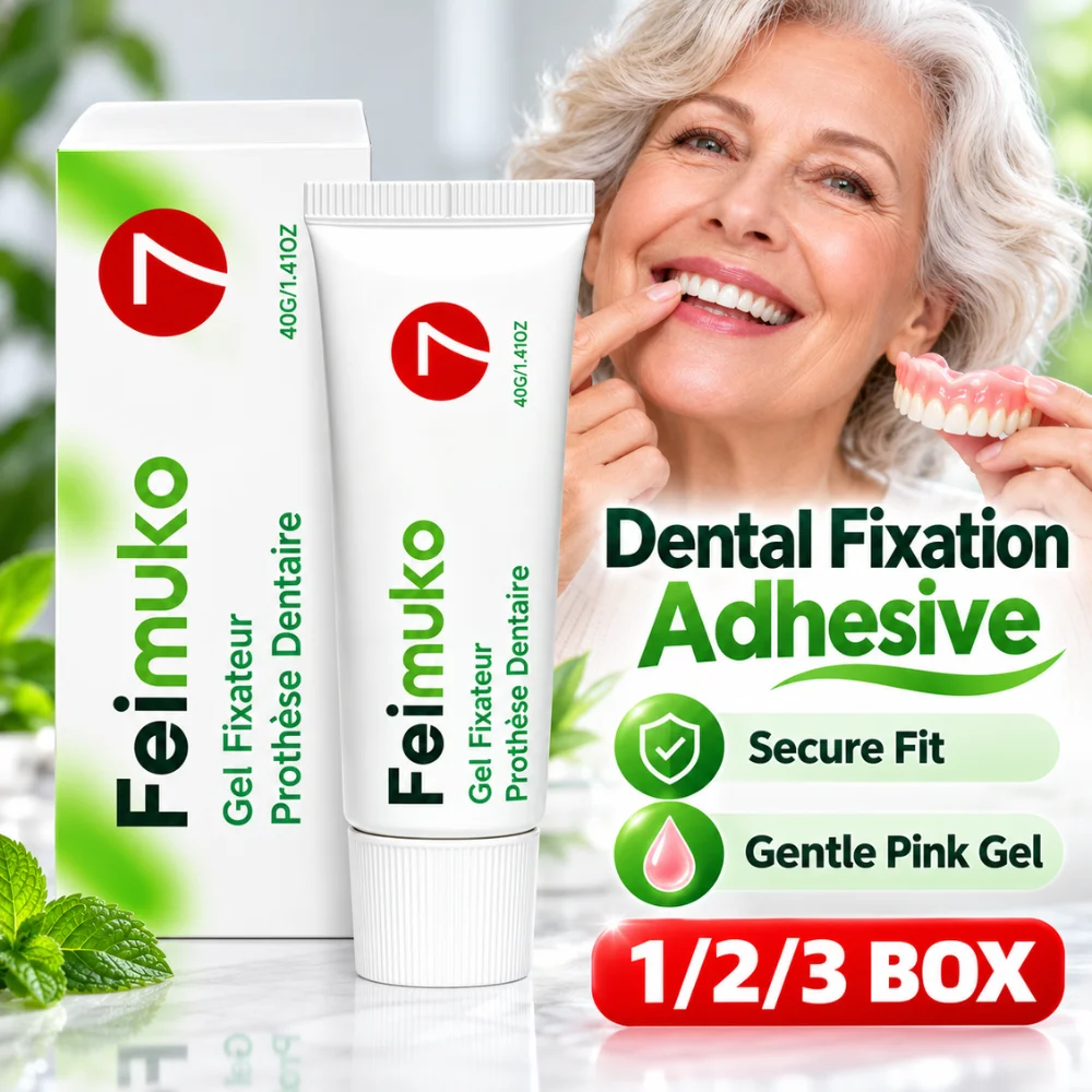 Denture Adhesive Gel 40g Pink Glycerin Formula Smooth Non-Runny Paste for Secure False Teeth Fit Daily Meals and Travel