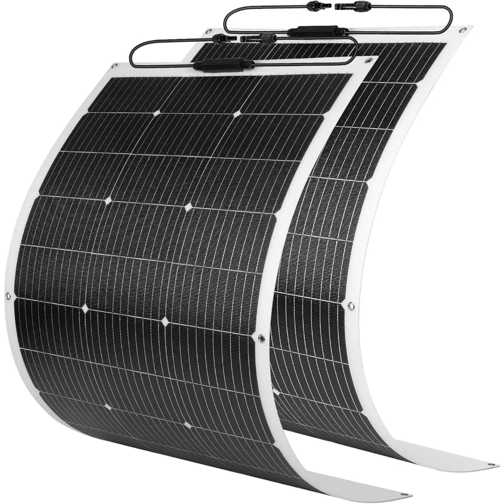 

800 Watt Solar Panel Kit, 2 × 400 Watt Flexible Monocrystalline Solar Panel for 12-24V Battery Charging Car Battery Camper