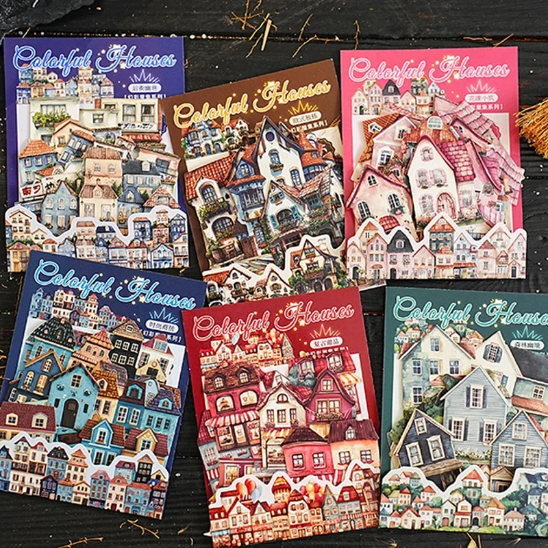 

Mr Paper 90 шт., коллекция иллюзионных дома, серия, наклейки для ландшафтного дизайна, материал для справочника, коллаж, чехол для телефона «сделай сам», календарь