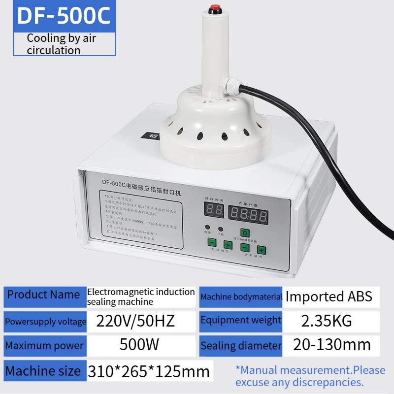 220V50HZ 500W/1000W ABS 수동 전자기 유도 씰링 기계, 적합한 병 직경 20-100mm