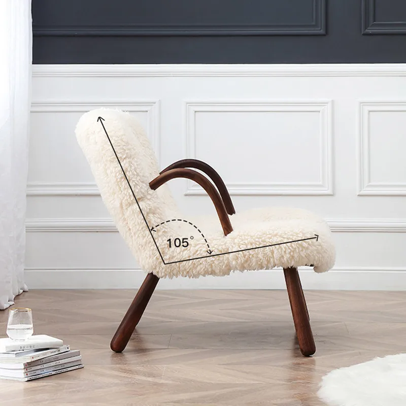 Wuli único sofá cadeira de madeira maciça cadeira preguiçoso simples casa quarto ficar designer lazer cadeira acento cadeira do quarto cadeira