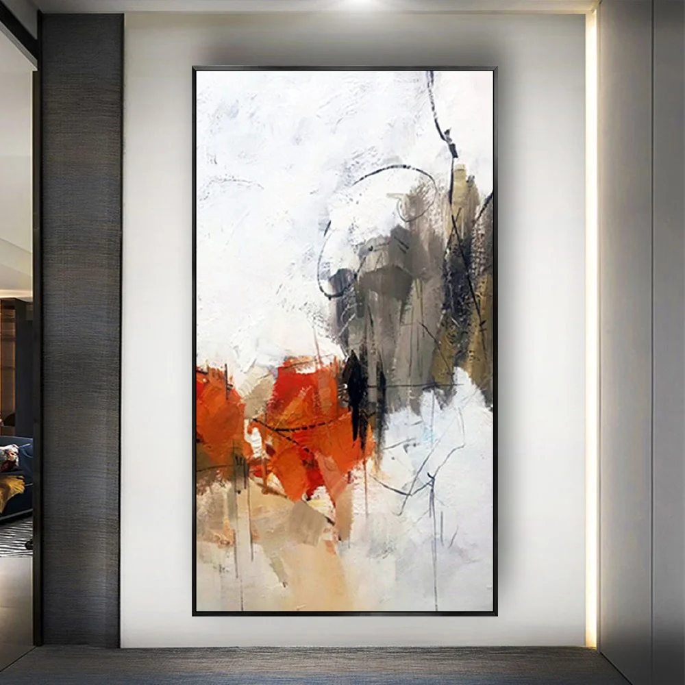 Original Handmade Abstract Oil Painting On Canvas Textured Boho Colorful Block Paintings Decor Living Room Wall Art Picture Gift