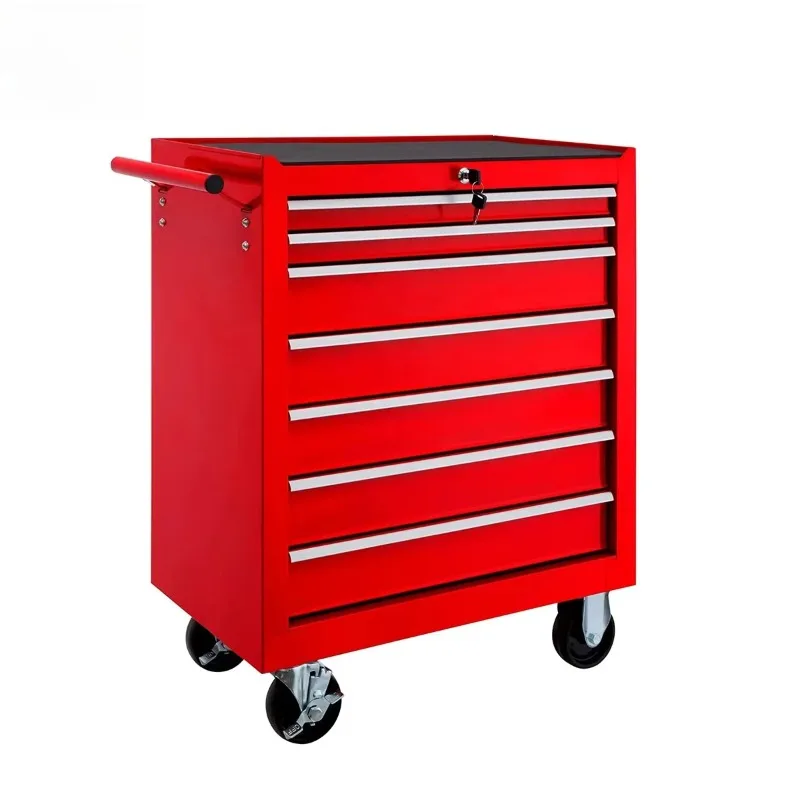

7 Drawer Tool Cart Metal Home Workshop Roller Garage Storage Tool Cabinet with Handles and Wheels