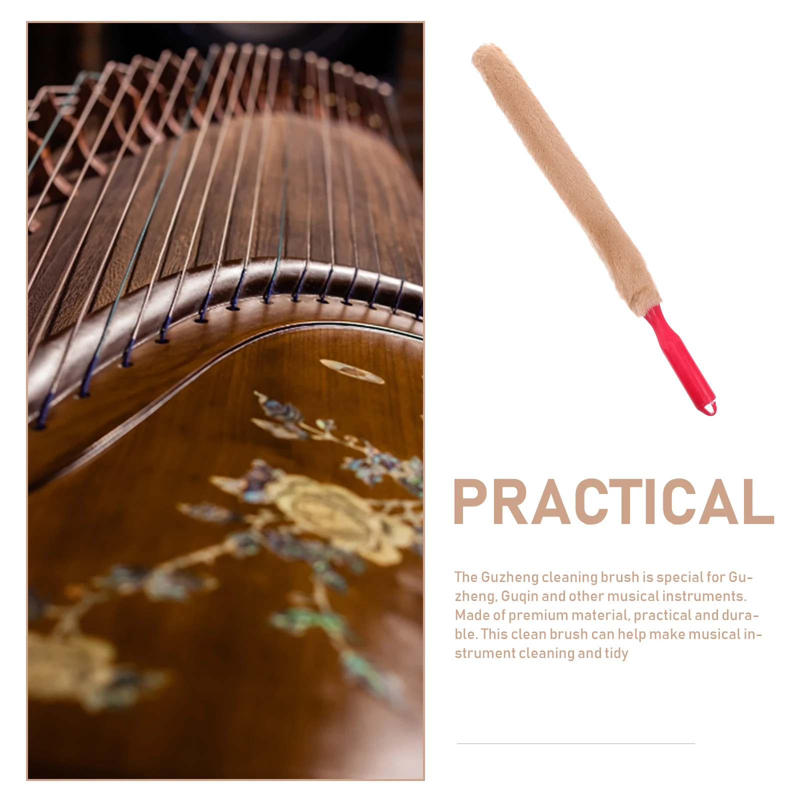 

2pcs Guzheng Cleaning Brush Dulcimer Instrument Dust Removal Tool High Quality Bristles Portable Easy Storage Cleaning Supply