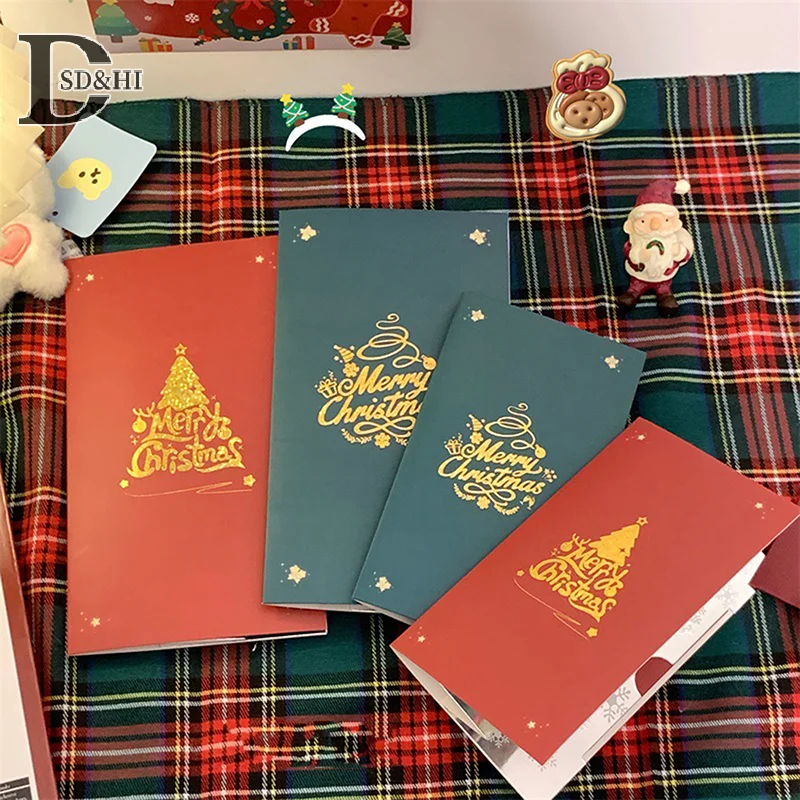 3D Pop Up การ์ดคริสต์มาส Merry Christmas การ์ดอวยพรที่เขียนด้วยลายมือ Blessing การ์ดเชิญวันขอบคุณพระเจ้าของขวัญปีใหม่