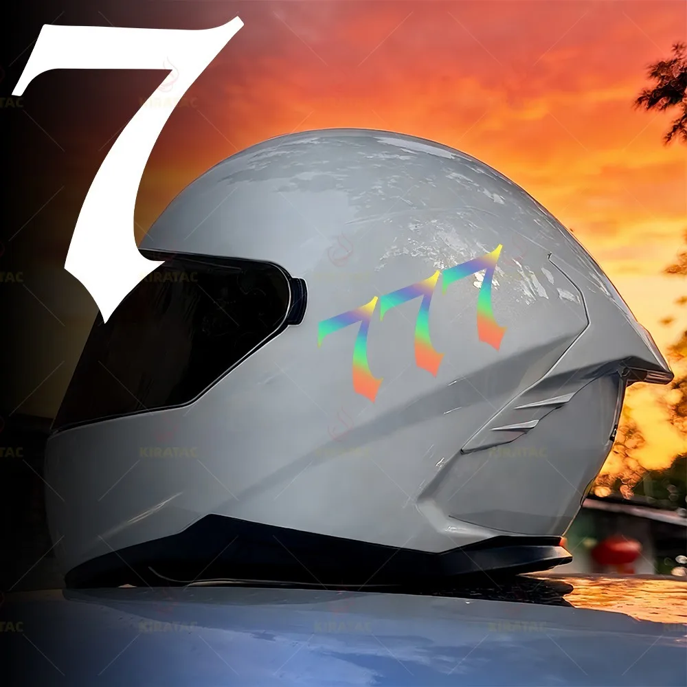 Waterproof 777 Number Vinyl Decal, Racing Style Sticker Fit Motorcycle Fuel Tank Helmet Fairing Scooter Body Styling Ornament