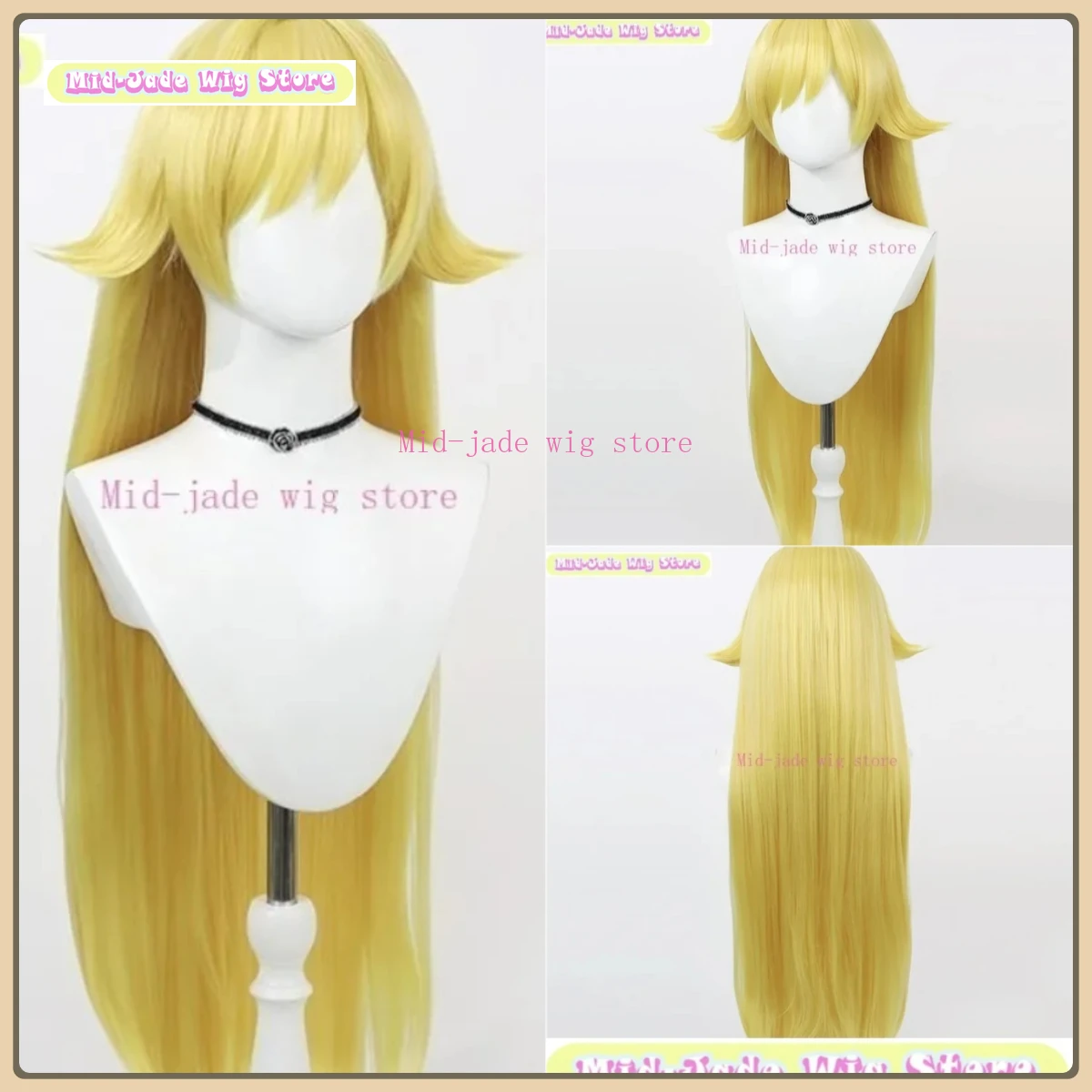 

Mid-jade Wig Store Monogatari Series Kiss-Shot Acerola Cosplay Wig Anime Game Role-playing Halloween Party Synthetic Wig
