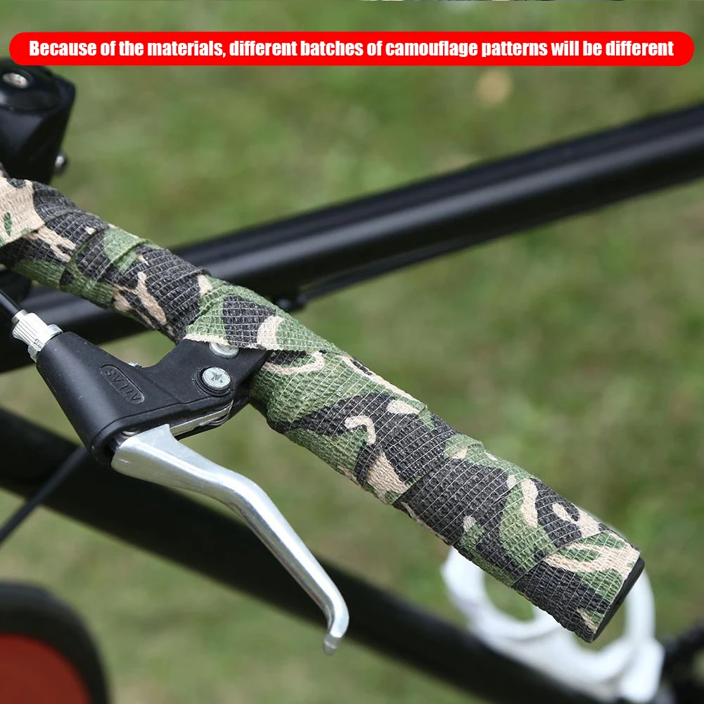 1 Roll 5x450cm Self-adhesive Elastic Camouflage Bandage Bicycle Binoculars Flashlight Disguise Wrap Elbow Sticker