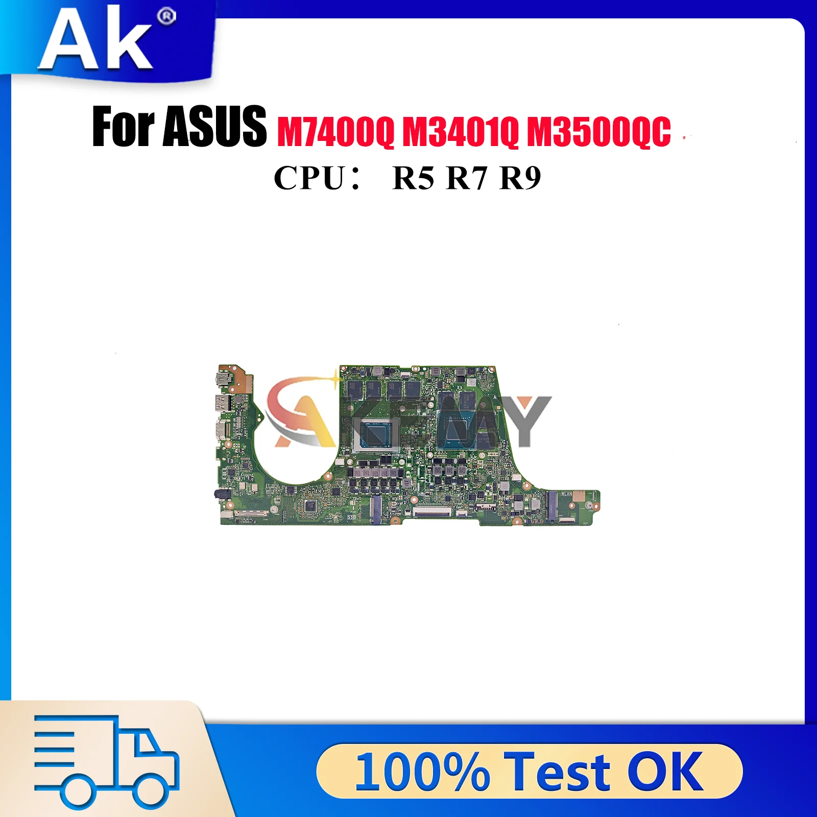 

M3500QC Laptop Motherboard For ASUS VivoBook M3500Q M7600Q D3500Q M3400QE M7400Q M3400Q M3400QC M3401Q Mainboard W/ R5 R7 R9 CPU