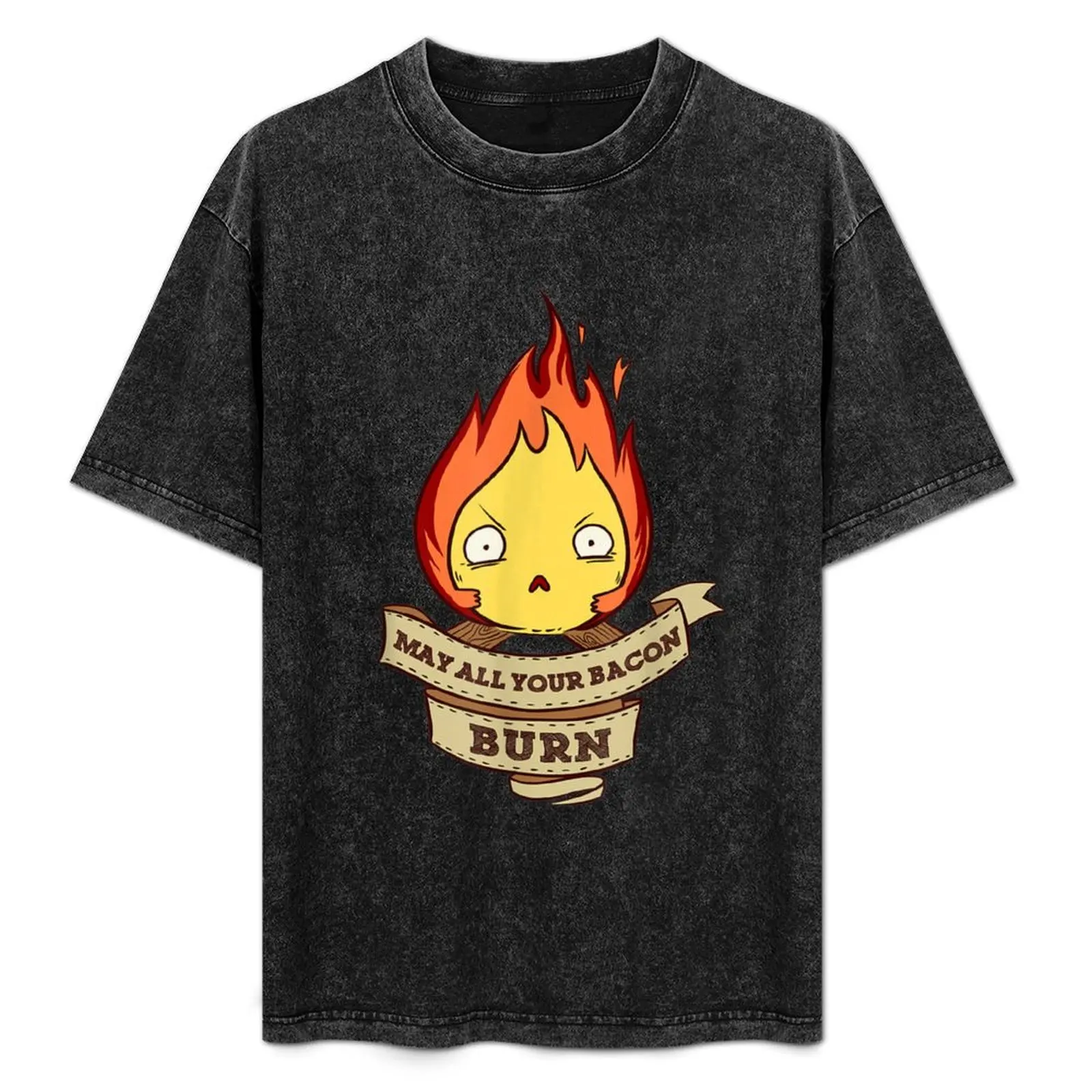 May All Your Bacon Burn Scary Fire Demon T-Shirt graphic t shirts vintage t shirts for a boy mens clothing