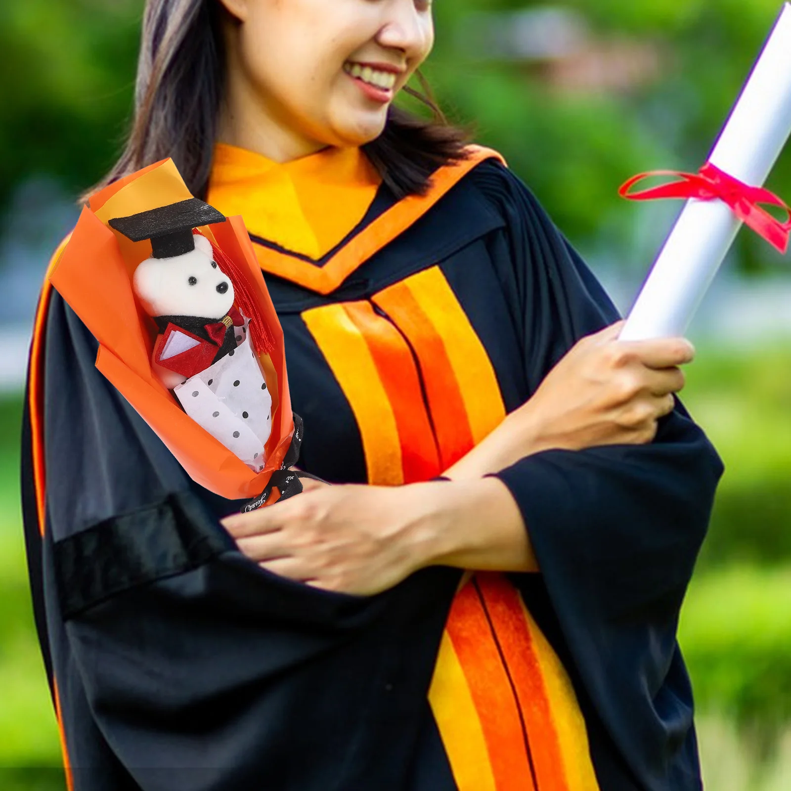 Afstuderen beer boeket knuffeldier decoratie partij foto prop uniek cadeau voor kleuterschool elementair midden hoog