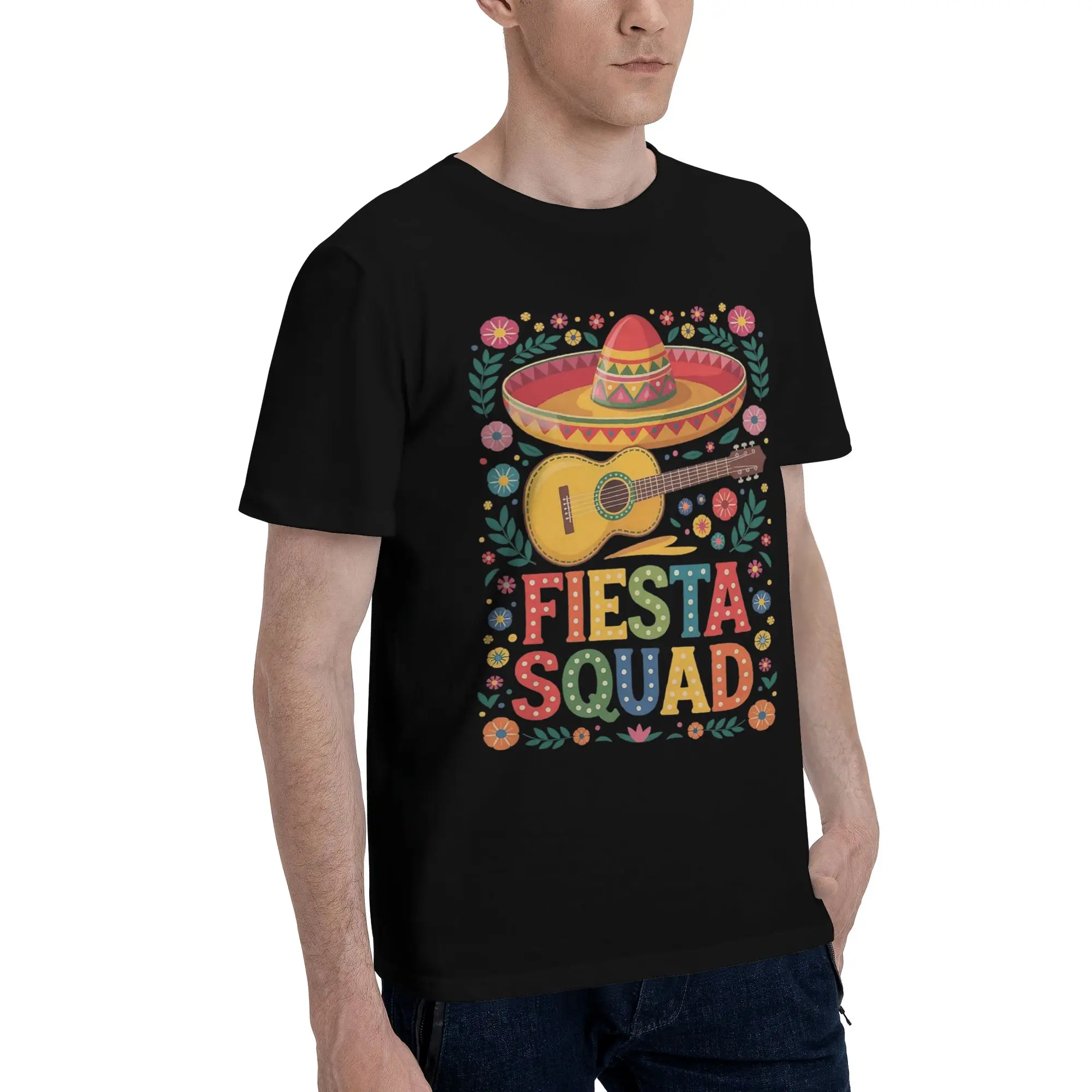 Men Women Fiesta Squad Cinco De Mayo T Shirt Pure Cotton Printed T-Shirt  Clothing Outfits
