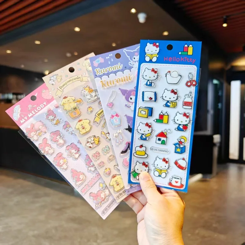 

1/8 шт. Kawaii Kt Kuromi 3d хрустальные наклейки милые украшения для чехла для телефона «сделай сам» студенческие канцелярские наклейки подарок