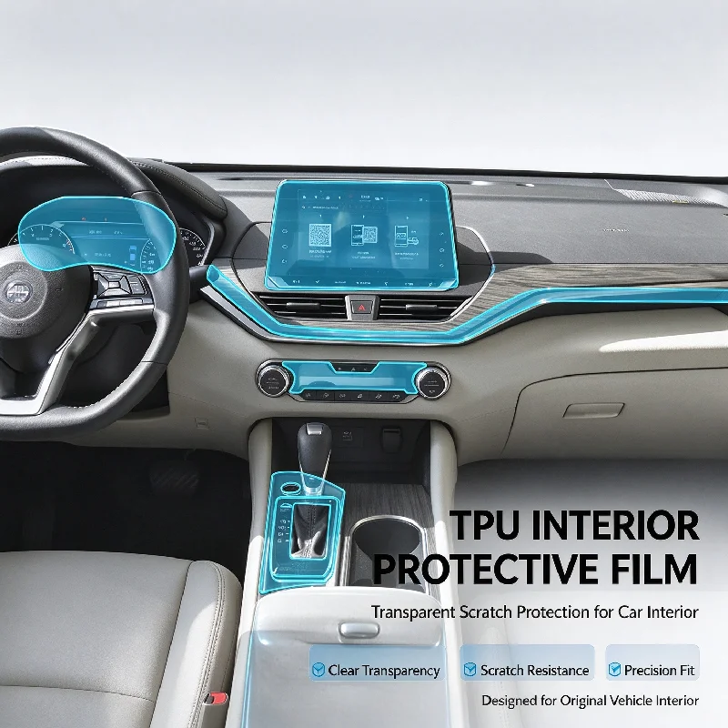 For 19-21 X-Trail interior film gear console instrument navigation paint surface TPU protective film decoration