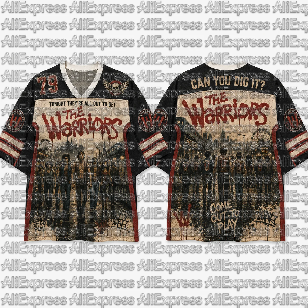 2026 Popular 80s Themed Sports Fashion Short Sleeved V-neck Mesh Streetwear Retro Band Movie Game Fan Gift T-shirt