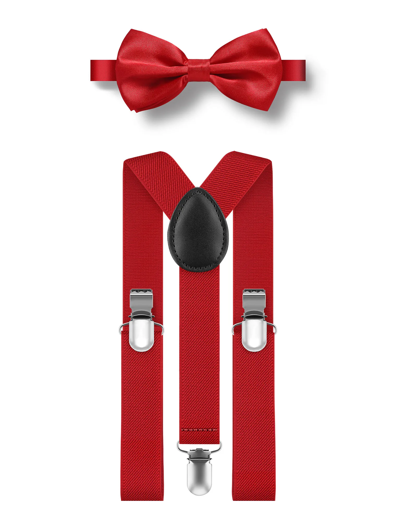 Men's Adjustable Y Shape Suspenders Bow Tie Set