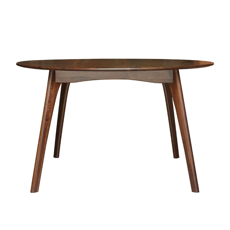 

all-solid wood dining table round table North American black walnut dining table household log small apartment new