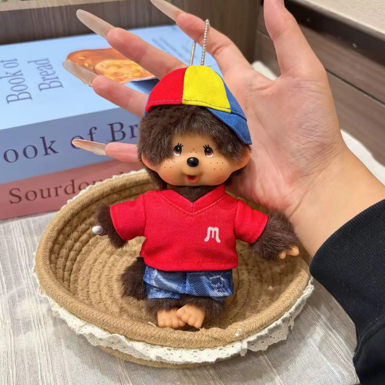 Cartoon Mengqiqi Rainbow Hat Shaped Plush Keychain Pendant Changing Doll Bag Hanging Gift