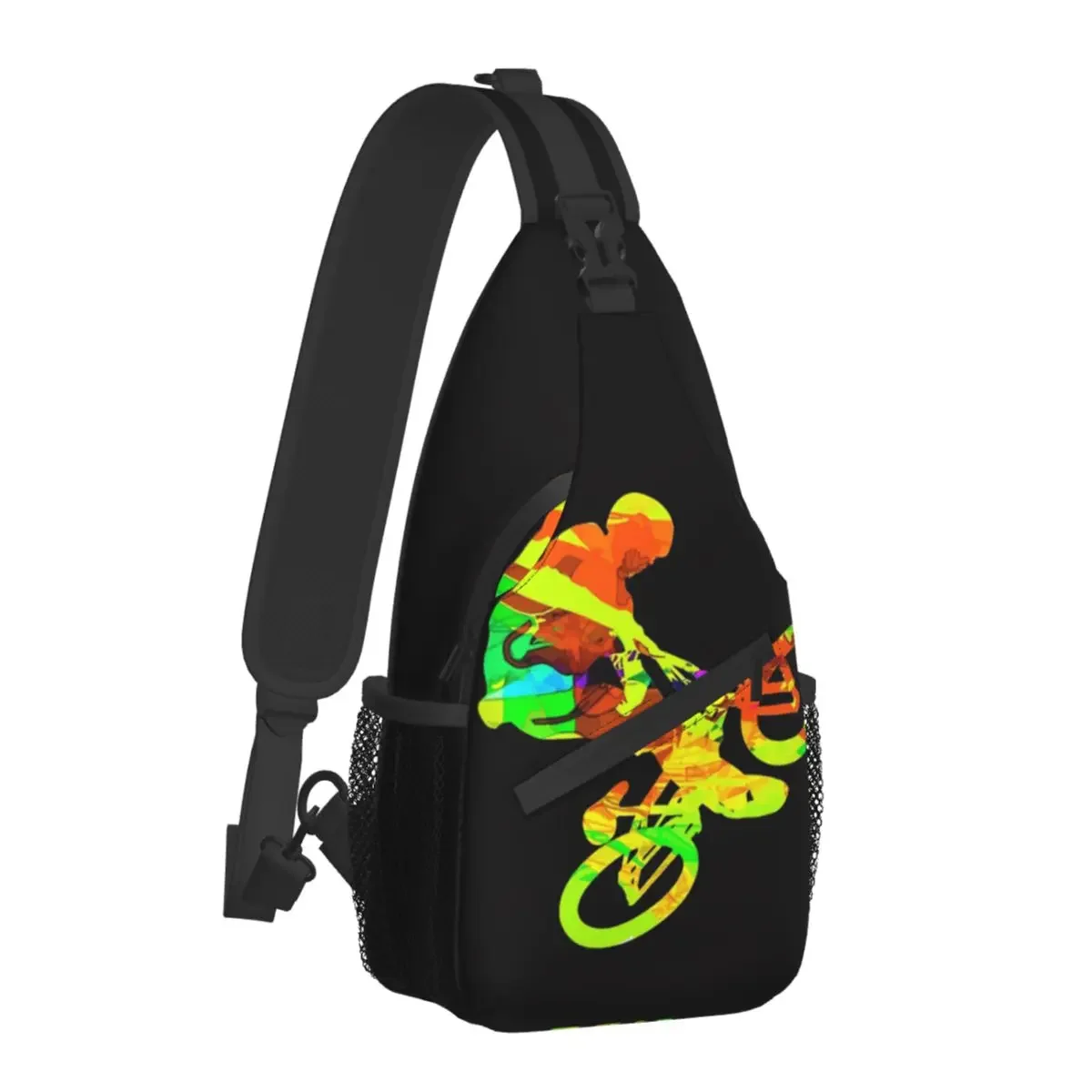 Pattern Crossbody Bag Sports Bike Cyclist Chest Bag Unisex Women Man Fashion Shoulder Backpacks Travel