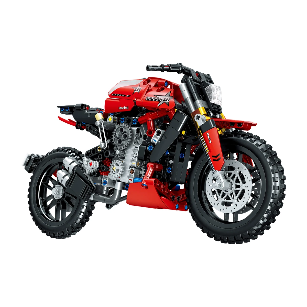 

620 шт. красный мотоцикл сращивание сборки строительные блоки игрушки, модель мотоцикла, техническое гоночное украшение рабочего стола для автомобиля