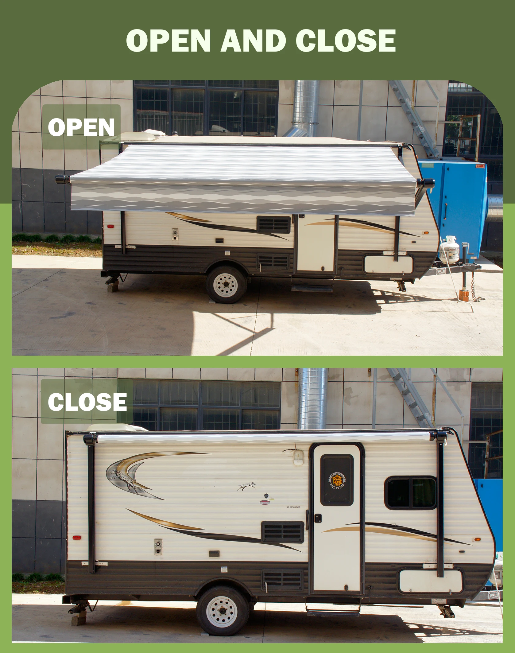 B2 Electric Roll Out RV Awning Caravan Camper Van Awning Smart Control Panel RV Awning For Motorhome