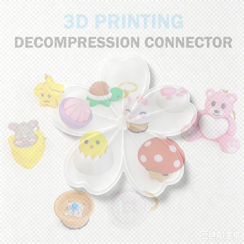 Mini 3D Printed Mushroom Turtle Clicker Keycap Press Decompressor Fingertip Stress Relief Venting Toys Fun Creative Toys Gifts